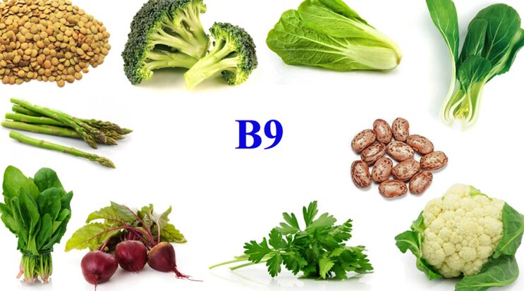 vitamina B9 en productos para la potencia